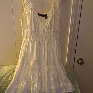 Speed Control White Crochet eyelet Dress